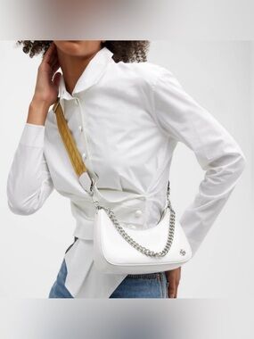 NWOT Tory Burch  Small 151 Mercer Spazzolato Crescent Bag